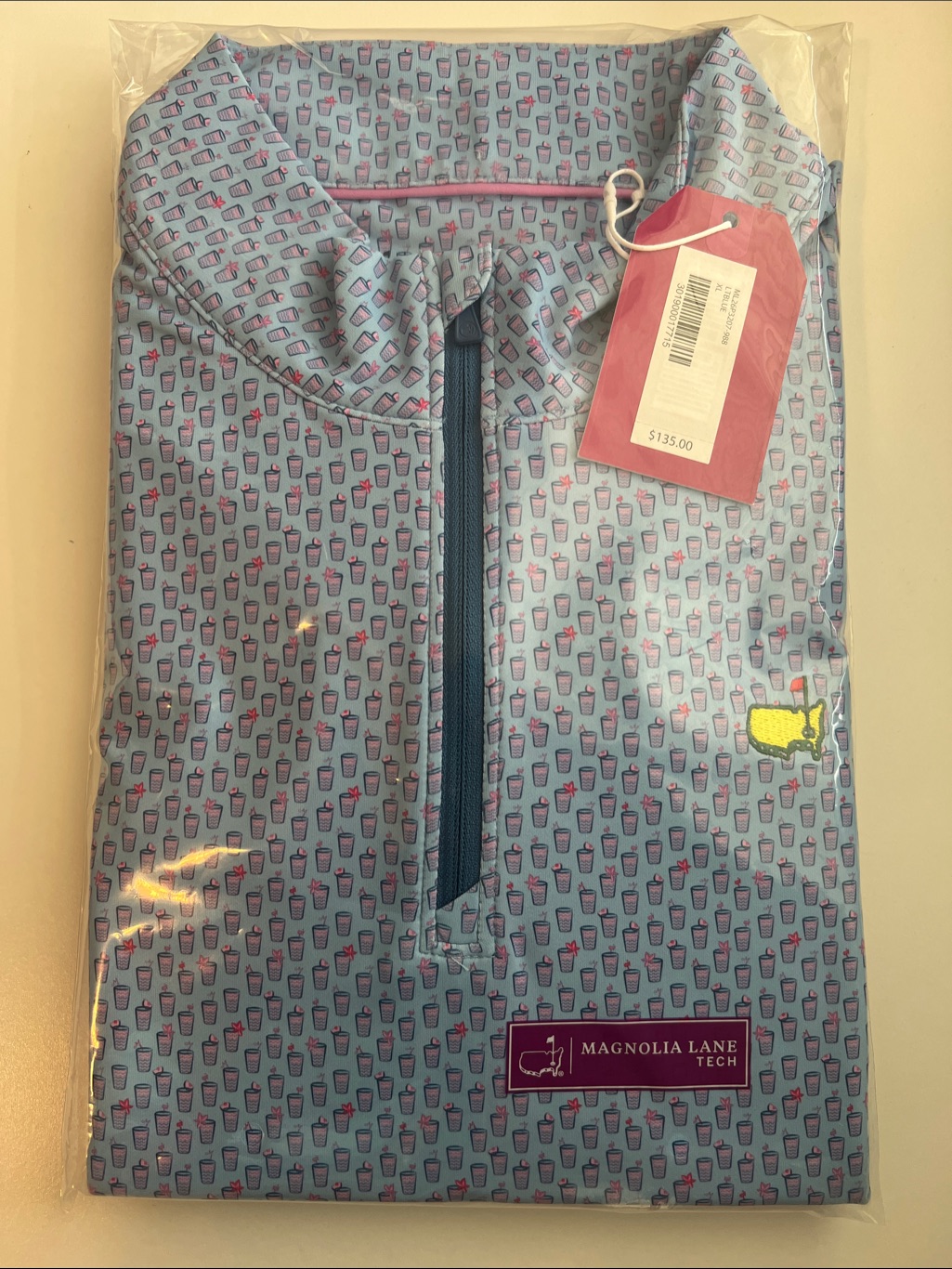 Masters Light Blue Printed Quarter Zip